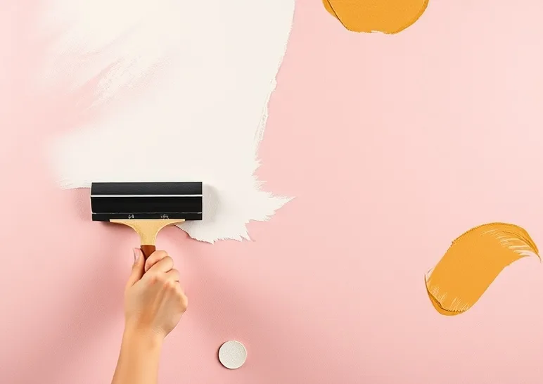 Application d'un enduit décoratif à la lisseuse sur un mur