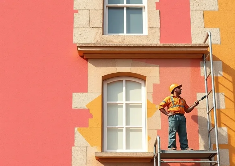 Ravalement de façade en pierre, nettoyage et application d'enduit